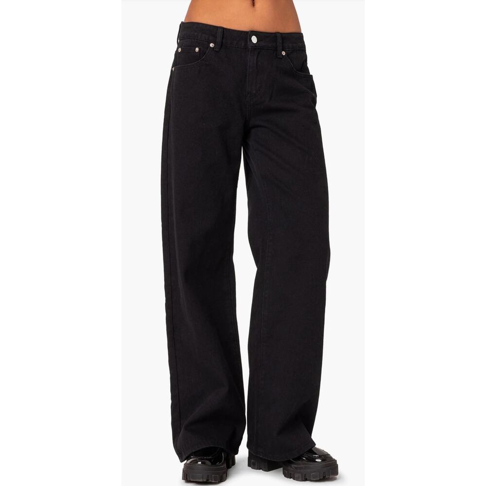 Edikted Daytime Wide Leg Jeans in Color Black in Size XS NWOT